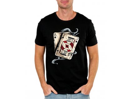 pánské černé tričko Poker AJ