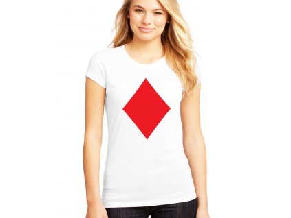 dámské bílé tričko poker káry diamond