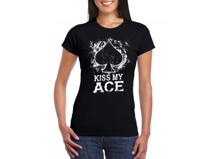 dámské černé tričko Poker kiss my ace