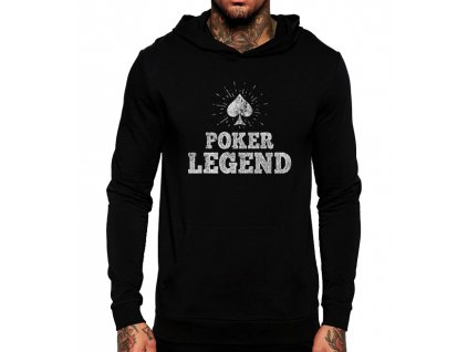 unisex černá mikina s kapucí pokerová legenda