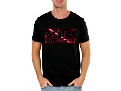 pánské černé tričko sith happens - starwars