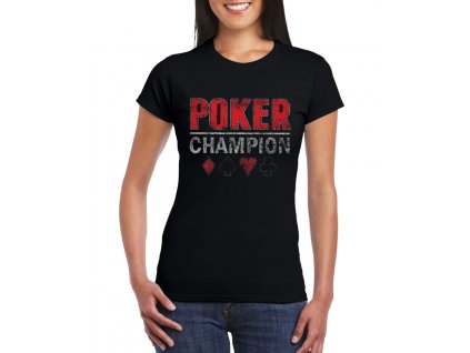 dámské černé tričko poker champion