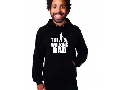 unisex černá mikina s kapucí the walking dad