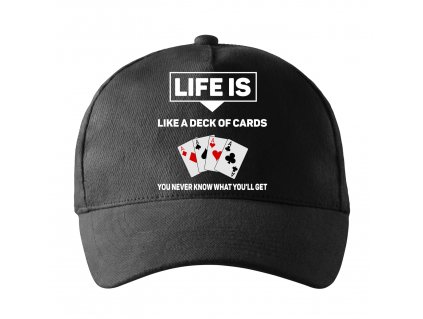 Kšiltovka Život je jako balíček karet nikdy nevíš jaké karty dostaneš