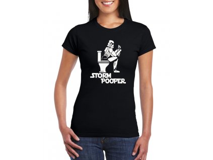 dámské černé tričko Storm Pooper Parodie Starwars