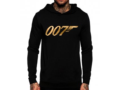 unisex černá mikina s kapucí james bond 007
