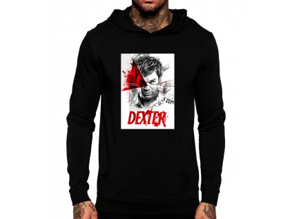 unisex černá mikina s kapucí Dexter