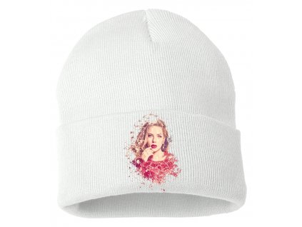 Zimní pletená čepice Scarlett Johansson Kresba