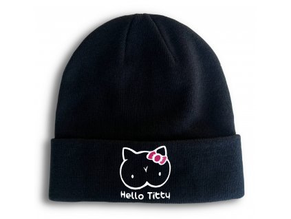 Zimní pletená čepice Hello Kitty Parodie