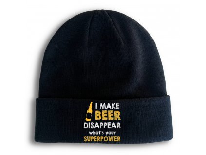 Zimní pletená čepice Sleduj nechám pivo zmizet a jaká je tvoje superschopnost