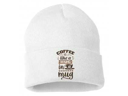 Zimní pletená čepice Kafe objetí