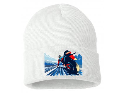 Zimní pletená čepice Motorkář závod
