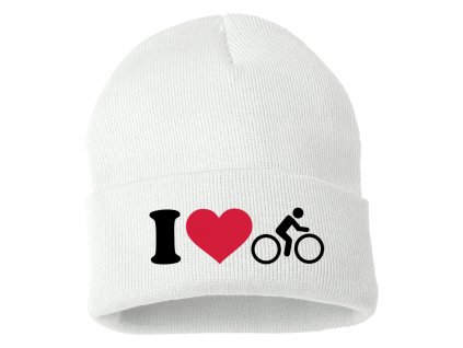 Zimní pletená čepice Miluji jízdu na kole
