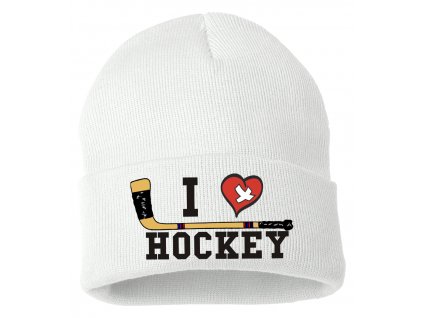 Zimní pletená čepice Miluji Hokej