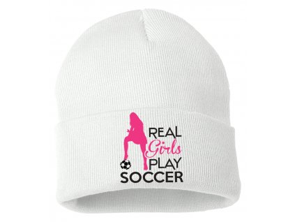 Zimní pletená čepice Opravdové holky hrají fotbal