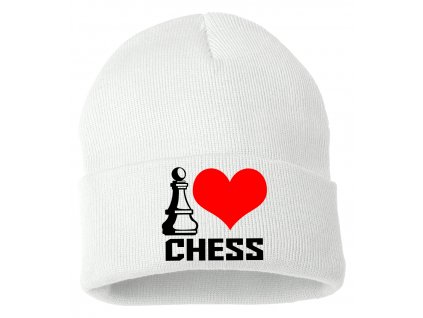 Zimní pletená čepice Miluji šachy