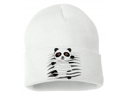 Zimní pletená čepice Malá panda