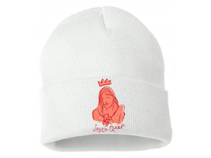Zimní pletená čepice Instagram královna