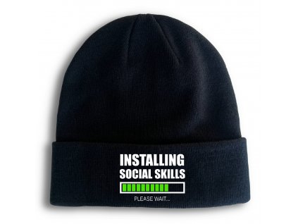 Zimní pletená čepice Instaluji sociální dovednosti