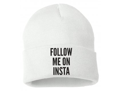Zimní pletená čepice Sleduj mě na instagramu