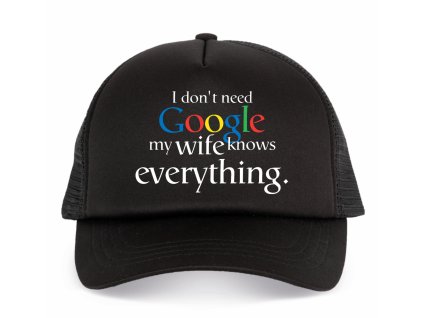 Kšiltovka trucker Nepotřebuji google moje žena ví všechno