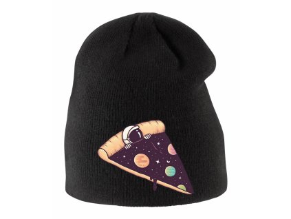 Dětská zimní čepice Pizza astronaut
