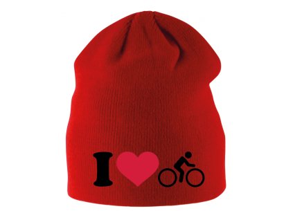 Dětská zimní čepice Miluji jízdu na kole