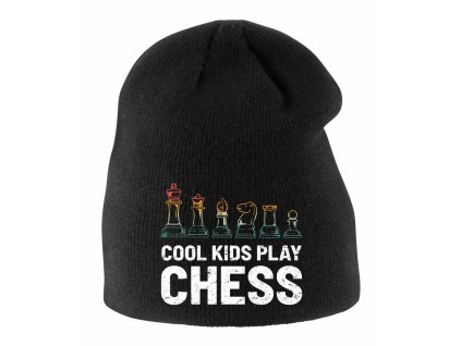 Dětská zimní čepice Cool děti hrajou šachy
