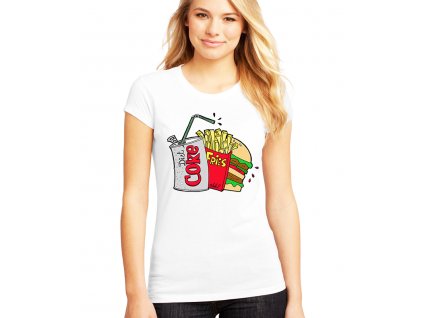 Dámské tričko Kola hranolky hamburger