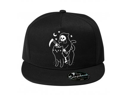 Snapback černá Černá kočka smrtka