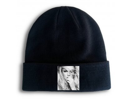 Zimní pletená čepice černá Britney Spears