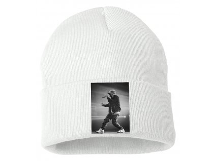 Zimní pletená čepice bílá Eminem