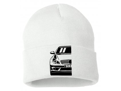 Zimní pletená čepice bílá Mercedes CLS