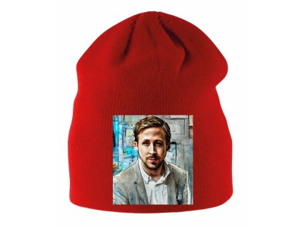Dětská zimní čepice červená Ryan Gosling charakter