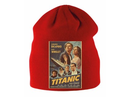 Dětská zimní čepice červená Titanic