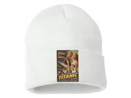 Zimní pletená čepice bílá Titanic