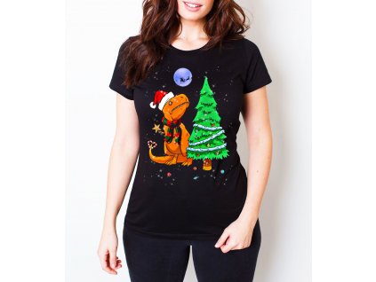 Dámské tričko Vánoce špička stromečku