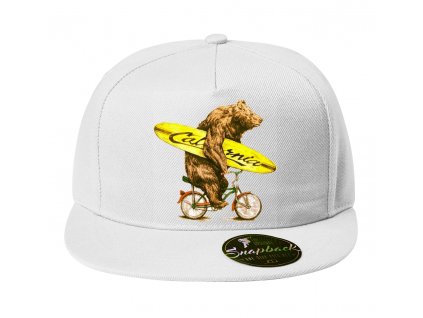 Snapback bílá Medvěd surf