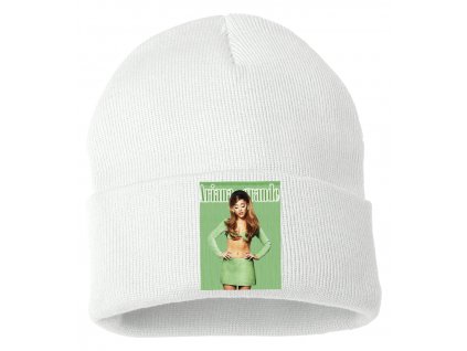Zimní pletená čepice bílá Ariana grande