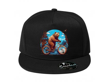 Snapback černá Medvěd kolo