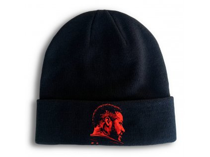 Zimní pletená čepice černá Neymar fotbal