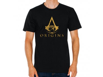 pánské černé tričko Assassins Creed origins