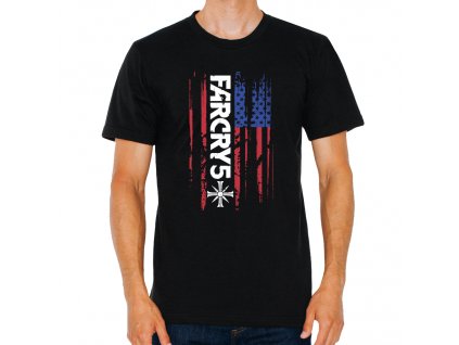pánské černé tričko Far Cry 5 americká vlajka