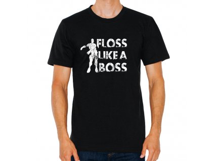 pánské černé tričko fortnite floss like a boss