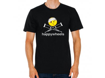 pánské černé tričko Happy Wheels