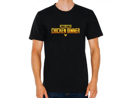 pánské černé tričko Chicken Dinner PUBG