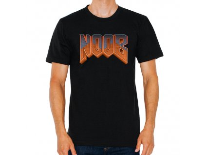 pánské černé tričko Noob parodie Doom