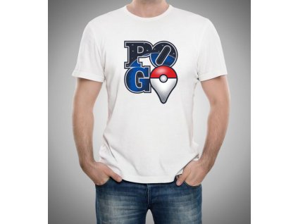 pánské bílé tričko Pokemon GO galaxy