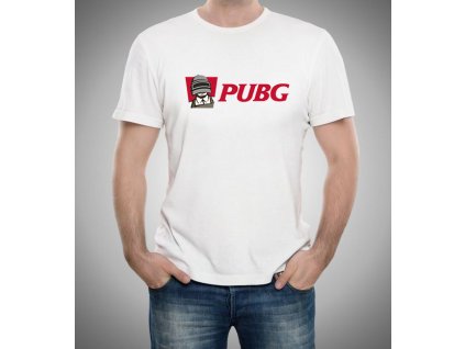 pánské bílé tričko PUBG imitace KFC
