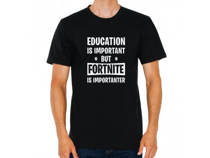 pánské černé tričko Fortnite vzdělání